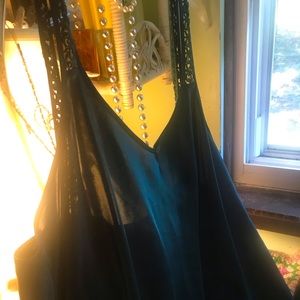 Pretty Lingerie California Miss size2x satin material hunter green knee length